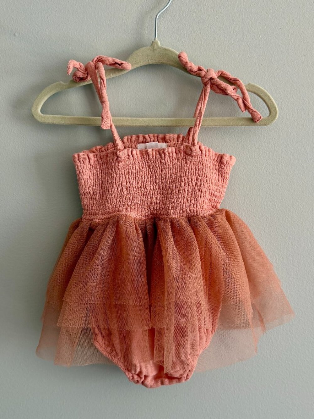 Angel Dear Solid Muslin Tutu Bubble Romper Poignant Pink 6-12M
